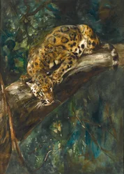 Una pantera su un ramo